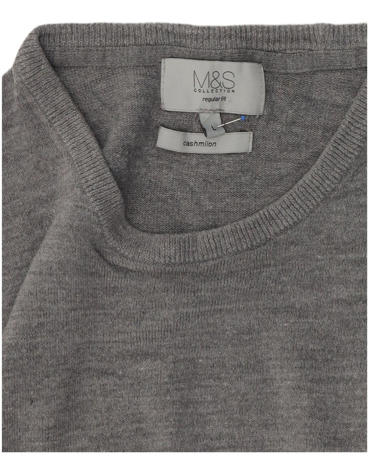 Pulover Marks & Spencer pentru bărbați, cu formă regulată, cu gâtul turn, mare, gri