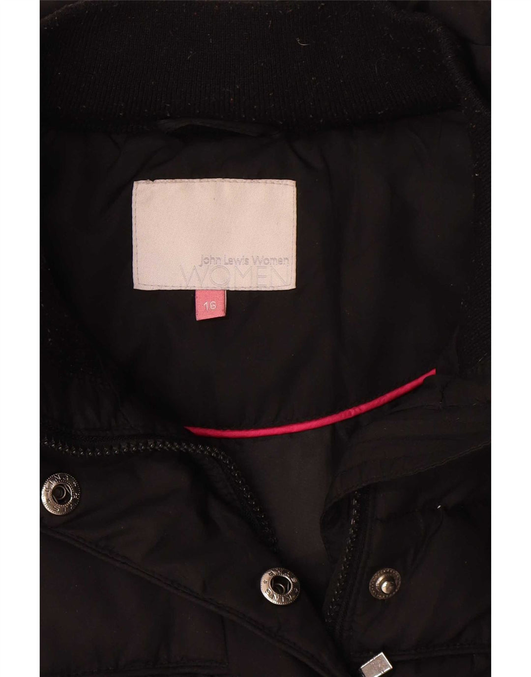 Gilet căptușit pentru femei John Lewis UK 16, mare, negru, poliester