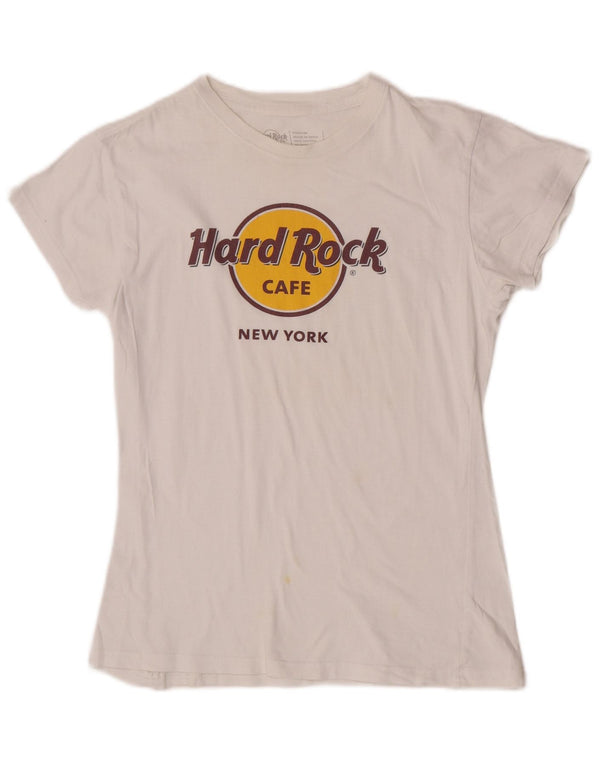 Hard Rock Cafe Tricou grafic New York pentru femei Top UK 12 Medium White