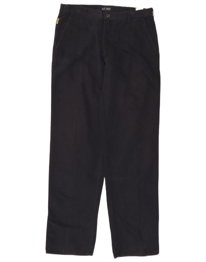 ARMANI Pantaloni chino drepți pentru bărbați EU 52 XL W36 L36 bleumarin bumbac