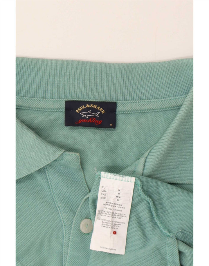Cămașă polo Paul & Shark pentru bărbați, bumbac verde mediu