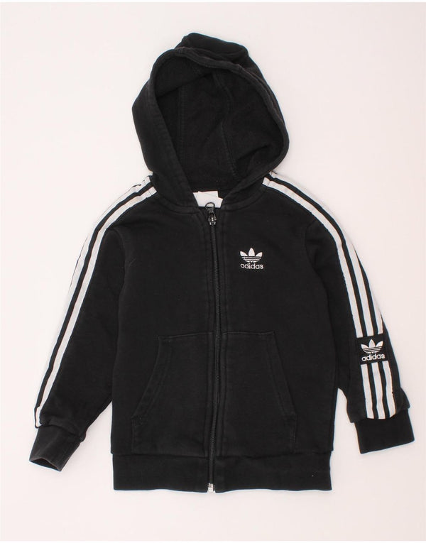 Adidas Boys Zip Hoodie Pulover 2-3 ani bumbac negru