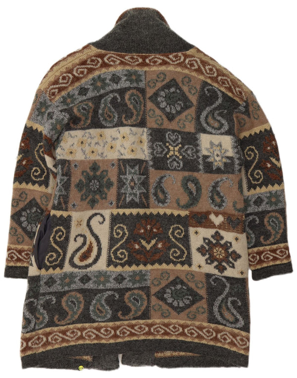 Pulover cardigan cu paragate vintage pentru femei UK 18 XL multicolor cachetaie