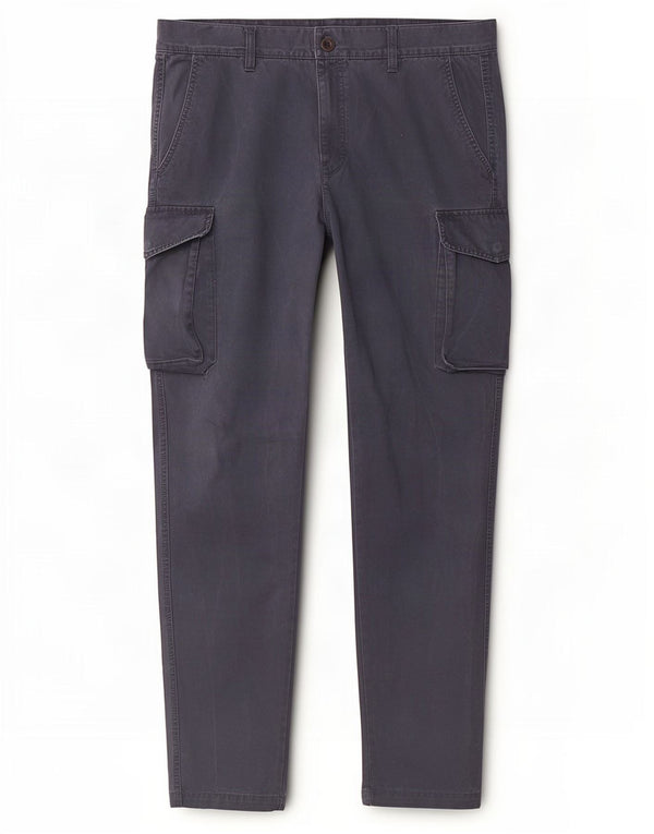 Pantaloni cargo subțiri Benetton pentru bărbați IT 54 2XL W38 L32 bleumarin bumbac