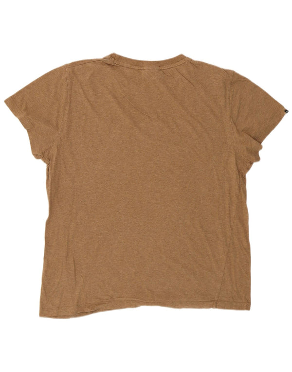 SUPERDRY Tricou Femei Top UK 18 XL Bej Bumbac