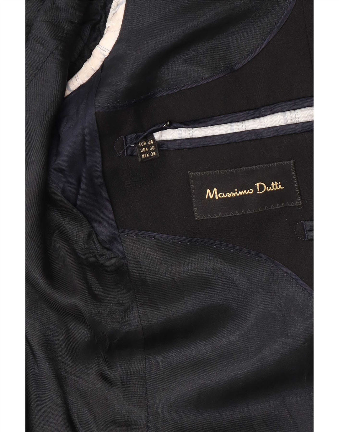 Massimo Dutti Jachetă pentru bărbați cu 2 nasturi EU 48 Lână neagră medie