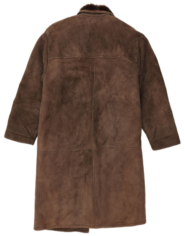 Palton din shearling vintage pentru femei IT 42 Gri mediu din shearling