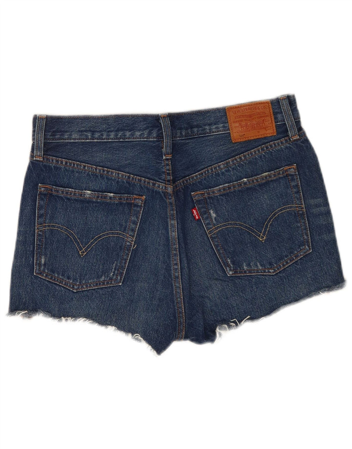 Pantaloni scurți Levi's 501 din denim distressed W28, bumbac albastru mediu
