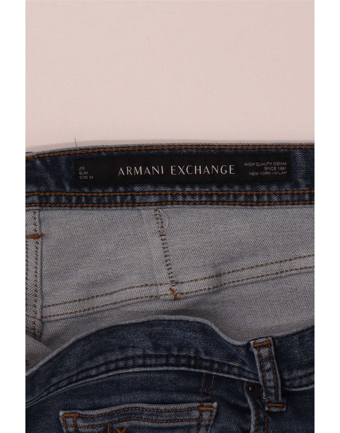 Blugi slim pentru bărbați Armani Exchange W34 L32 Albastru