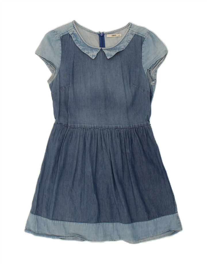 OASIS Womens Denim Dress UK 10 Small  Blue Vintage Oasis and Second-Hand Oasis from Messina Hembry 