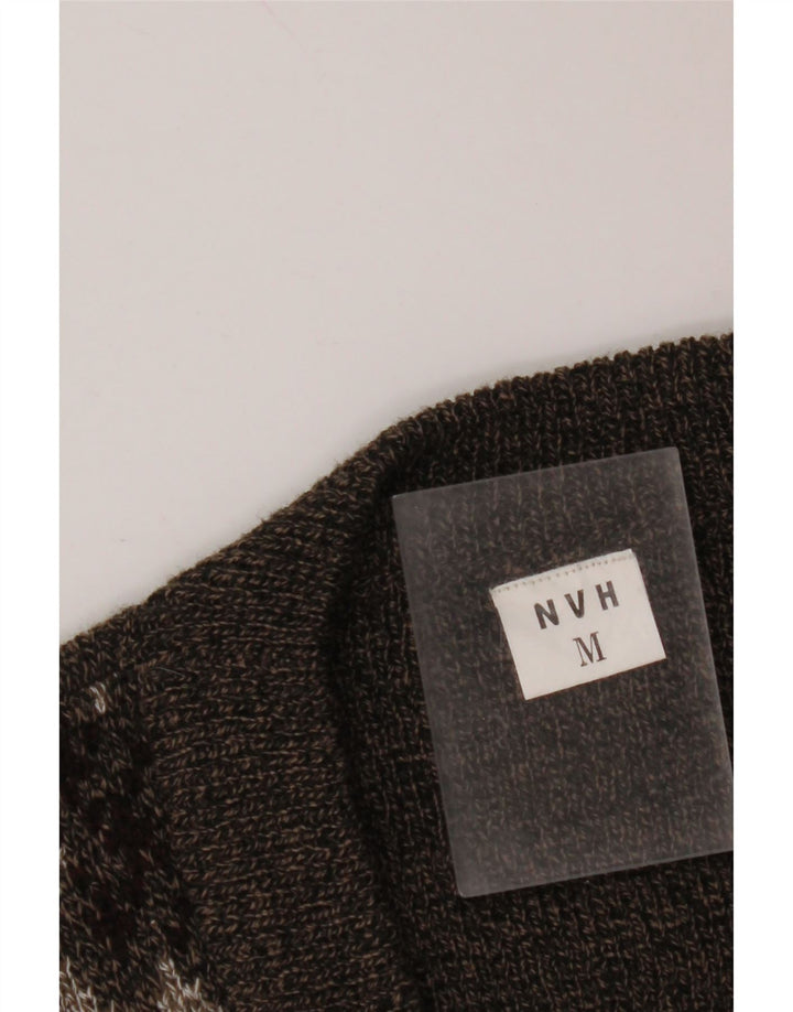 Pulover cardigan fără mâneci pentru bărbați VINTAGE, maro mediu, Fair Isle