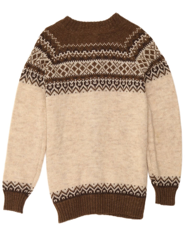 Pulover cardigan pentru femei Gianni Abra IT 52 2XL maro Fair Isle