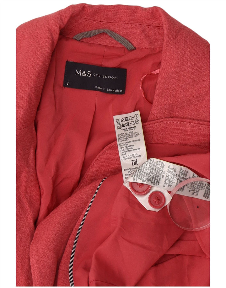 Jachetă pentru femei Marks & Spencer, cu 1 nasture, din poliester roz mic