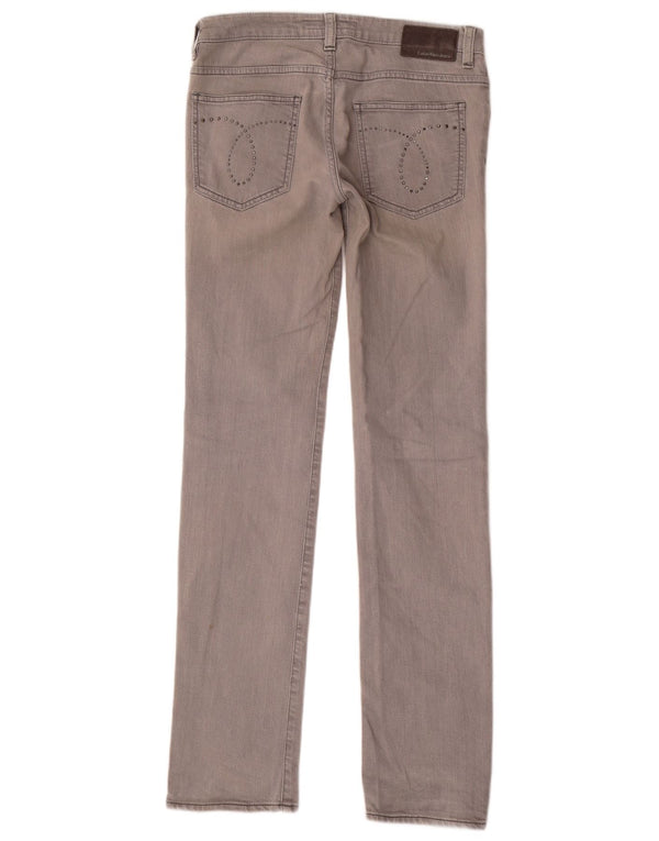 Blugi drepti pentru femei CALVIN KLEIN W28 L33 bumbac gri