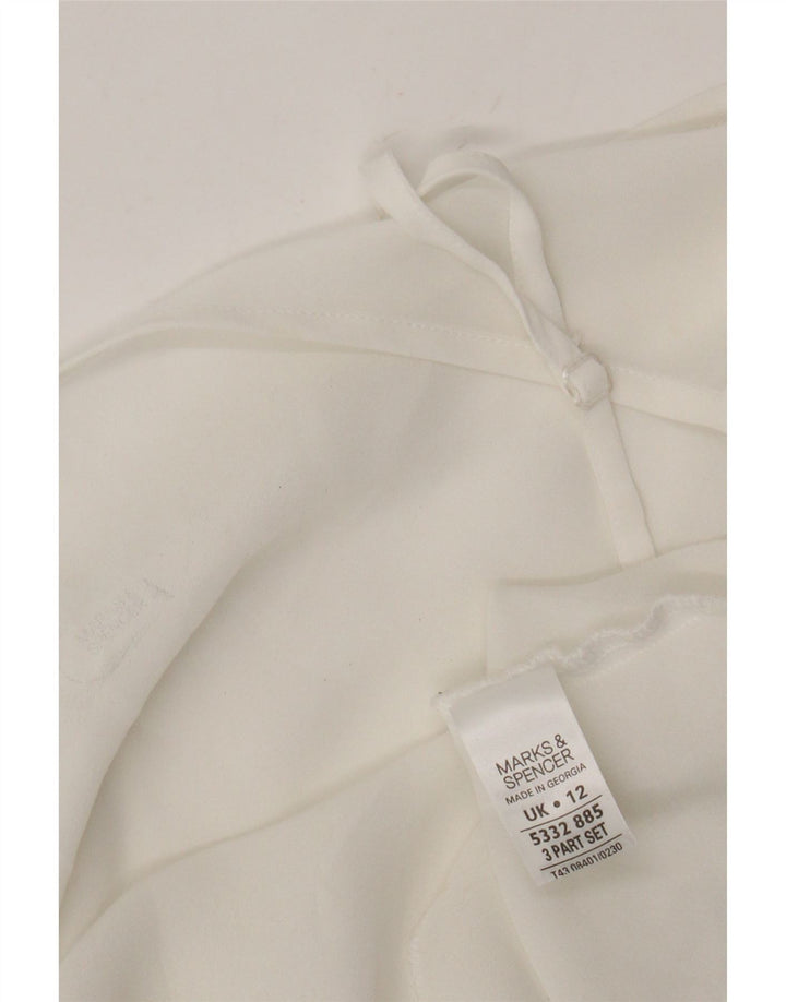 Marks & Spencer Womens See Through Cami Top UK 12 Medium White Poliester
