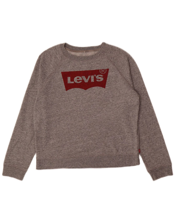 Pulover cu grafic pentru femei Levi's UK 14 Medium Gri Pete