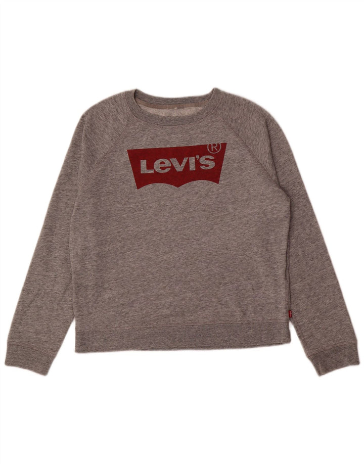 Pulover cu grafic pentru femei Levi's UK 14 Medium Gri Pete