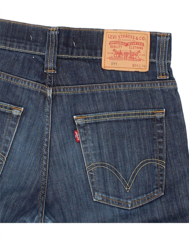 LEVI'S Womens 511 Slim Jeans W34 L24 Navy Blue Cotton Vintage Levi's and Second-Hand Levi's from Messina Hembry 