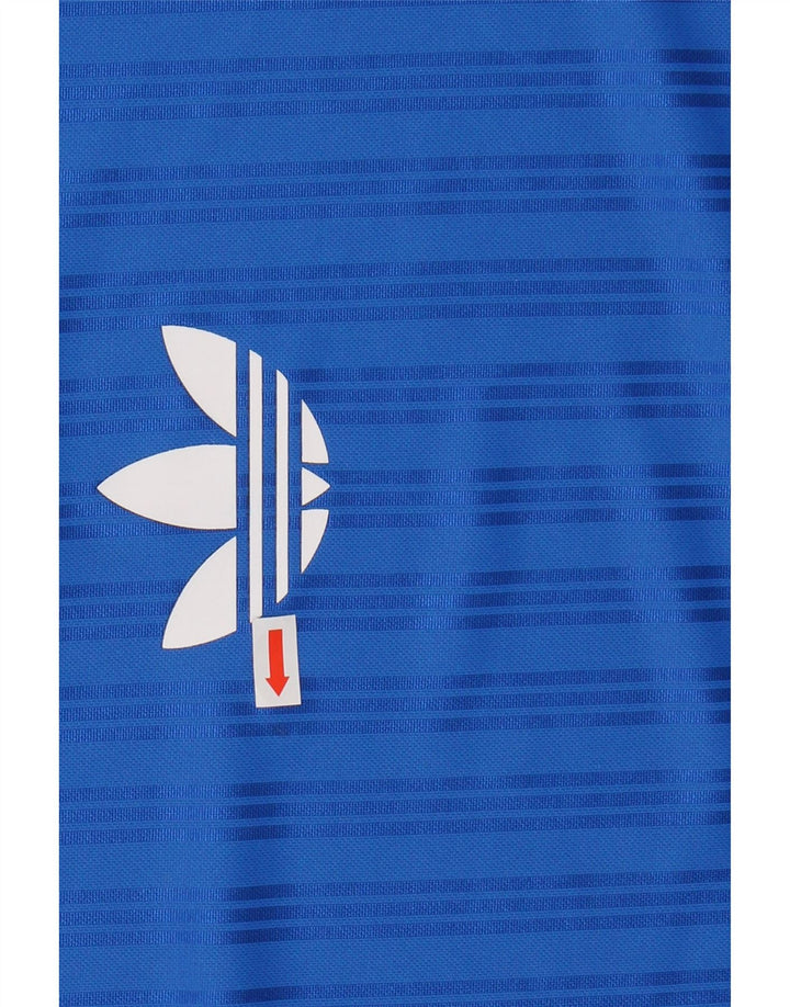 Tricou grafic pentru bărbați ADIDAS Top Medium Blue Poliester cu dungi