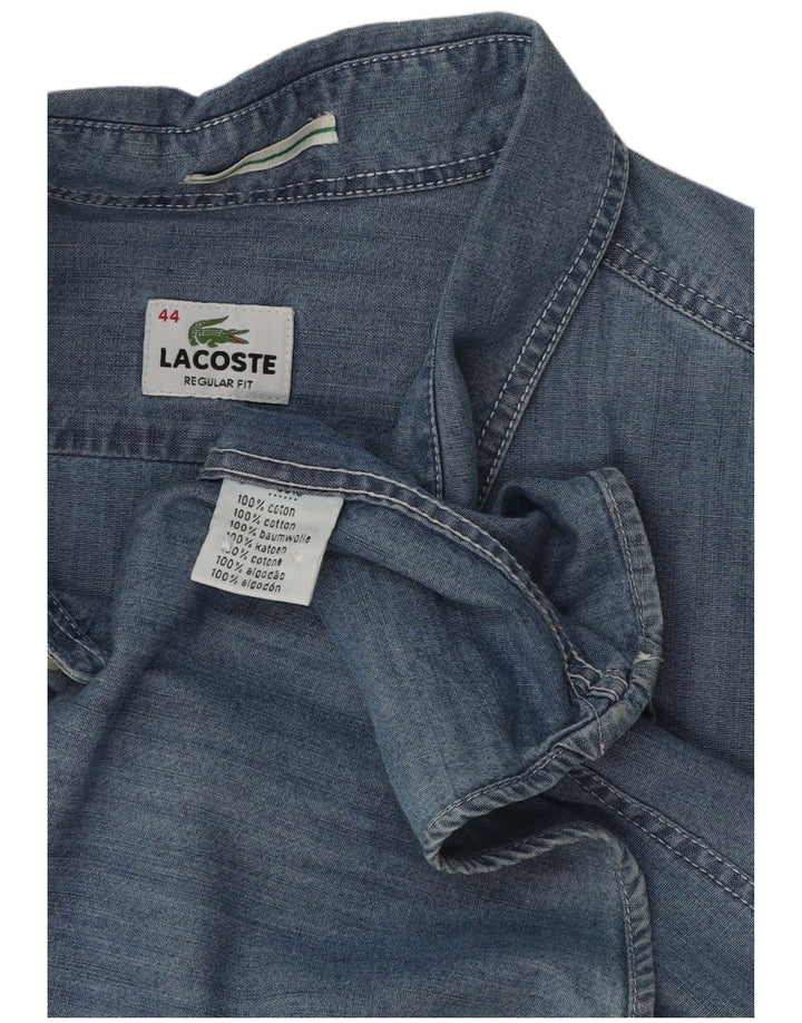 Cămașă Lacoste pentru bărbați, cu tăiere regulată, din denim, mărimea 44 XL, bumbac albastru