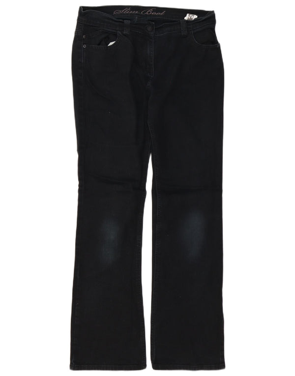 Marks & Spencer Blugi subțiri Bootcut pentru femei UK 12 Medium W32 L30 Bumbac negru
