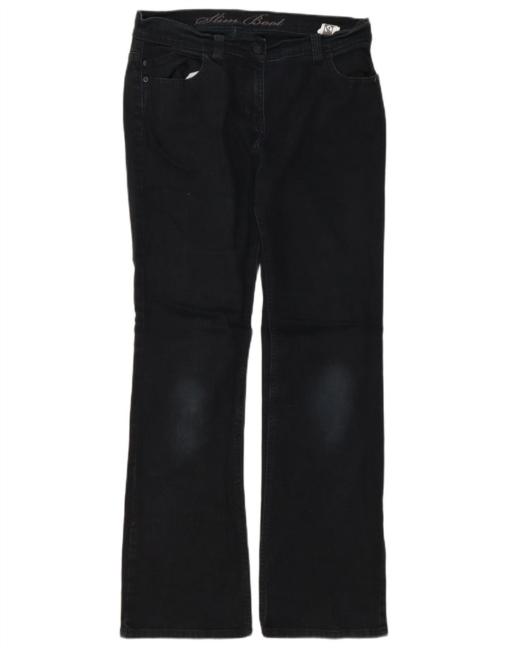 Marks & Spencer Blugi subțiri Bootcut pentru femei UK 12 Medium W32 L30 Bumbac negru