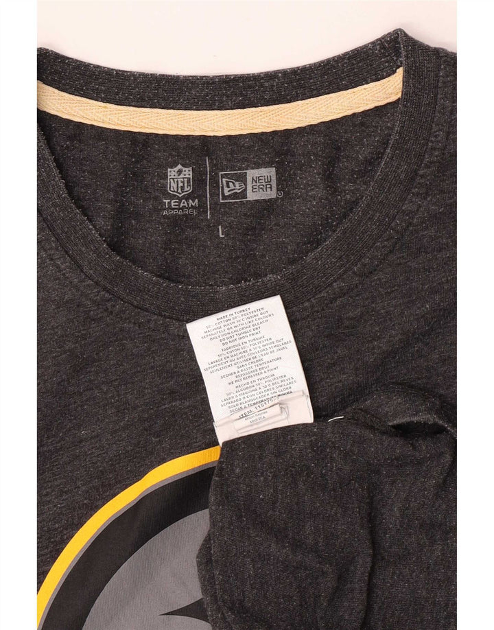 Tricou grafic pentru bărbați New Era Top mare din bumbac gri