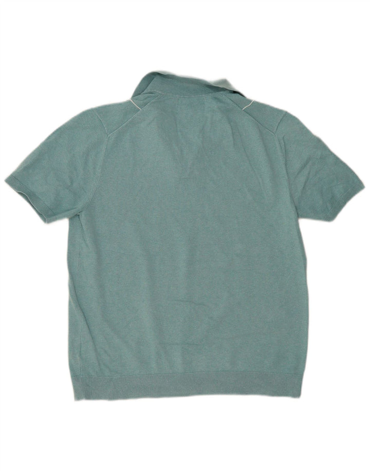 Tricou polo cu mânecă scurtă pentru bărbați Marks & Spencer, în dungi turcoaz mediu
