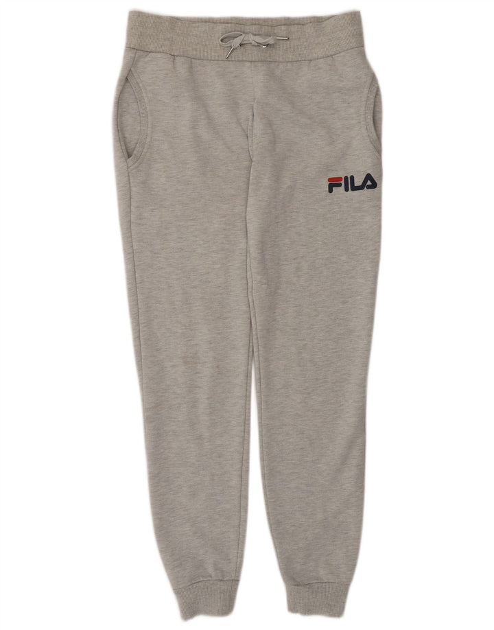 Pantaloni de trening cu grafică Fila pentru bărbați Pantaloni de jogging din poliester cu pături gri mici
