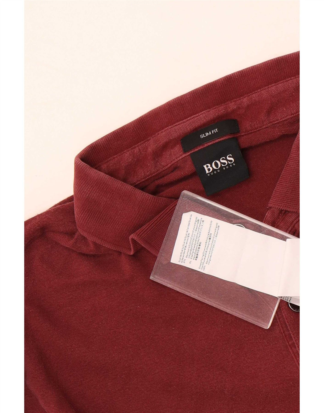 Cămașă polo pentru bărbați Hugo Boss Slim Fit, bumbac maro mediu