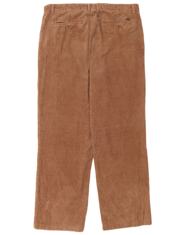 IZOD Pantaloni drepti pentru bărbați din velur L38 L34 bumbac maro