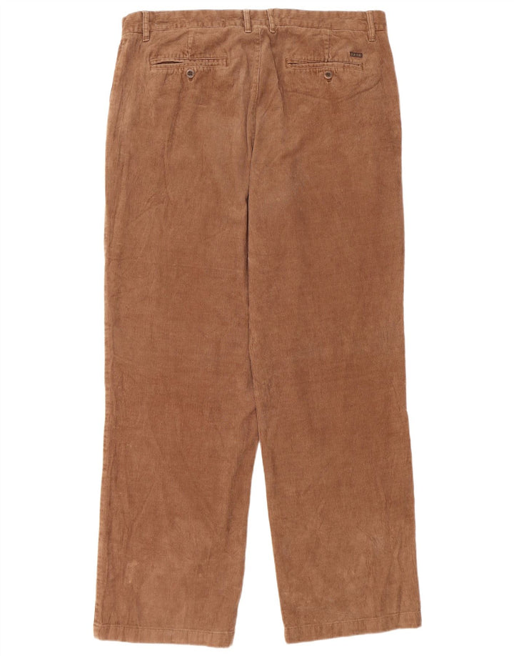 IZOD Pantaloni drepti pentru bărbați din velur L38 L34 bumbac maro