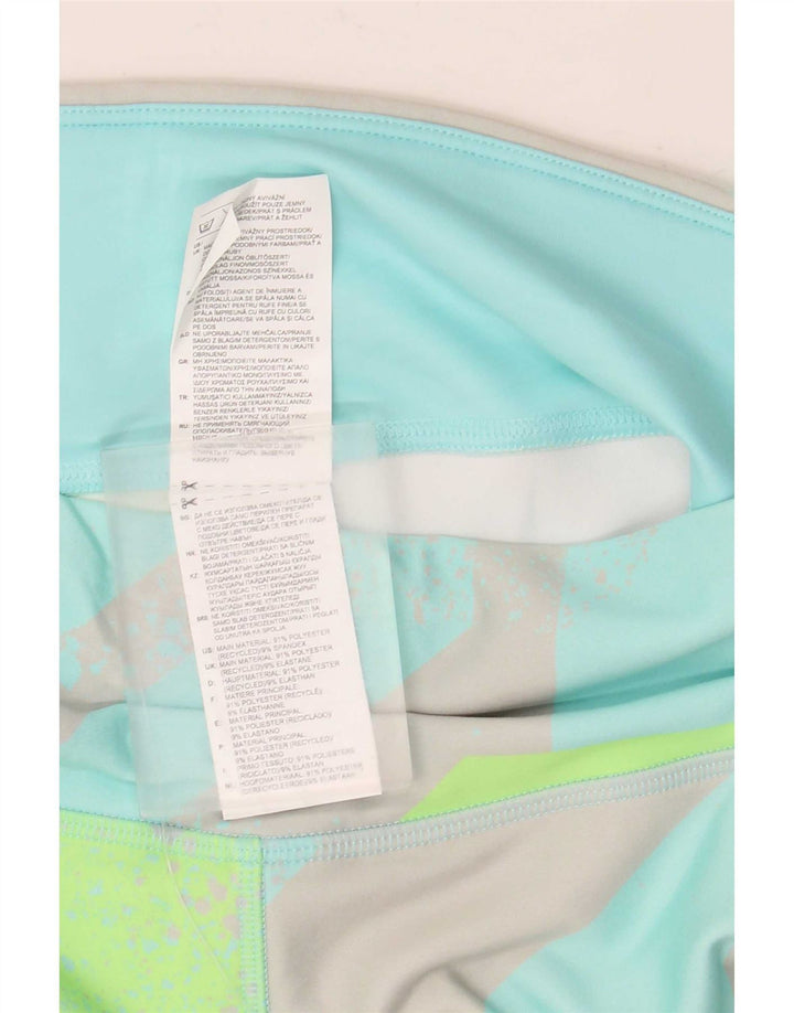 Leggings Capri Reebok pentru femei Marea Britanie 12/14 Poliester geometric turcoaz mediu