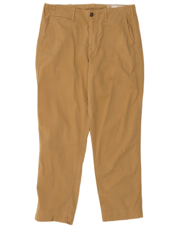 Pantaloni chino drepți cu talie înaltă pentru femei Gap US 10 Large W32 L26 Bej