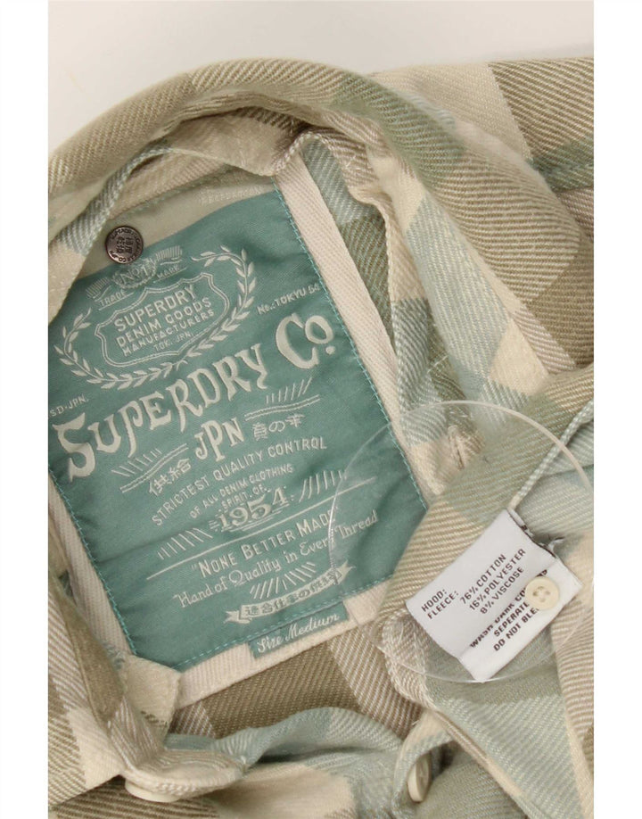 Cămașă de flanel pentru bărbați Superdry, bumbac vichy verde mediu