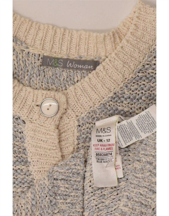 Pulover cardigan pentru femei Marks & Spencer UK 12 Medium Silver Flecked