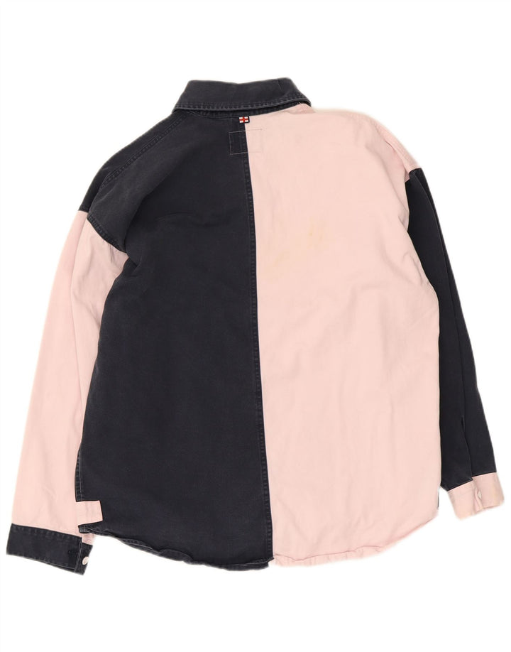 Cămașă cu pulover grafic Hackett pentru bărbați, bumbac color bloc negru mediu