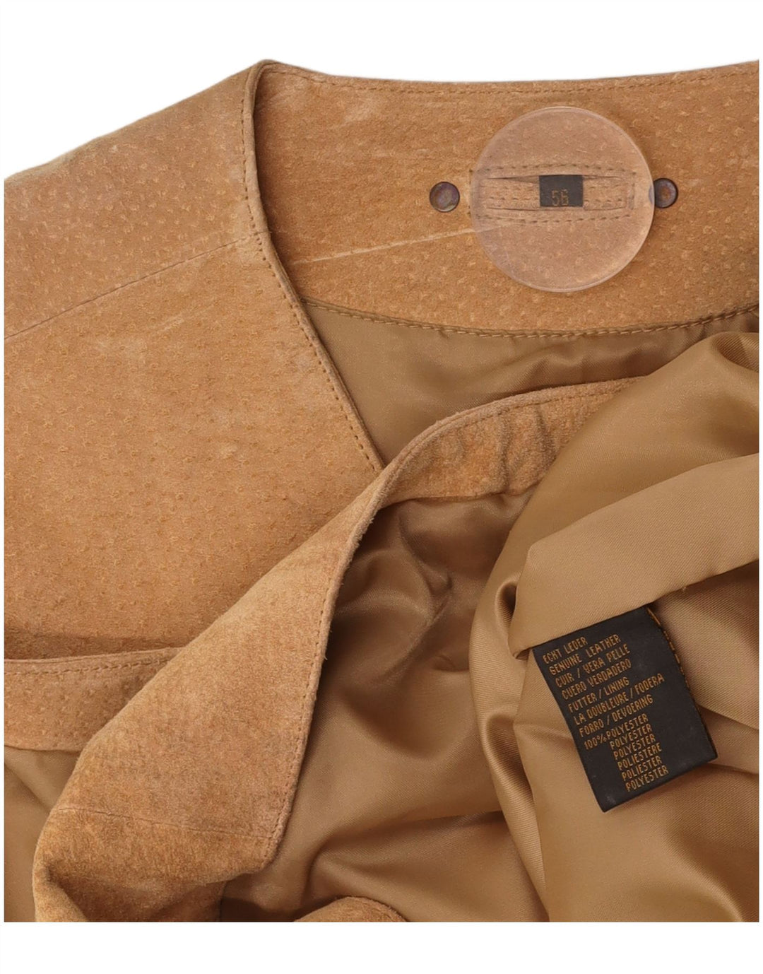 VINTAGE Gilet de piele intoarsa pentru barbati IT 56 3XL Bej
