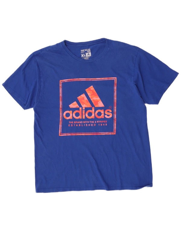 Tricou grafic pentru bărbați Adidas Top XL Bumbac albastru