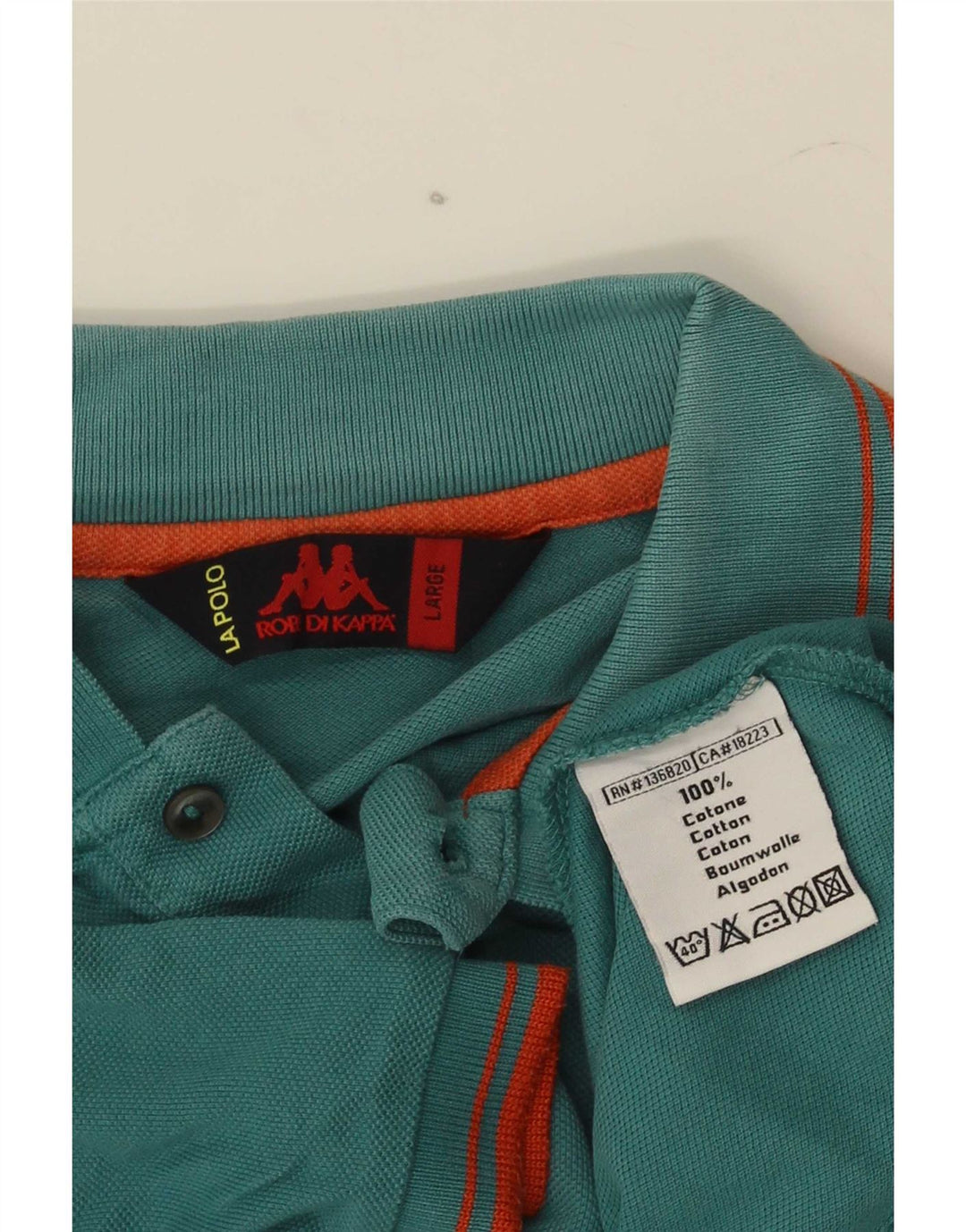 Cămașă polo pentru bărbați Kappa, bumbac cu dungi verzi mari