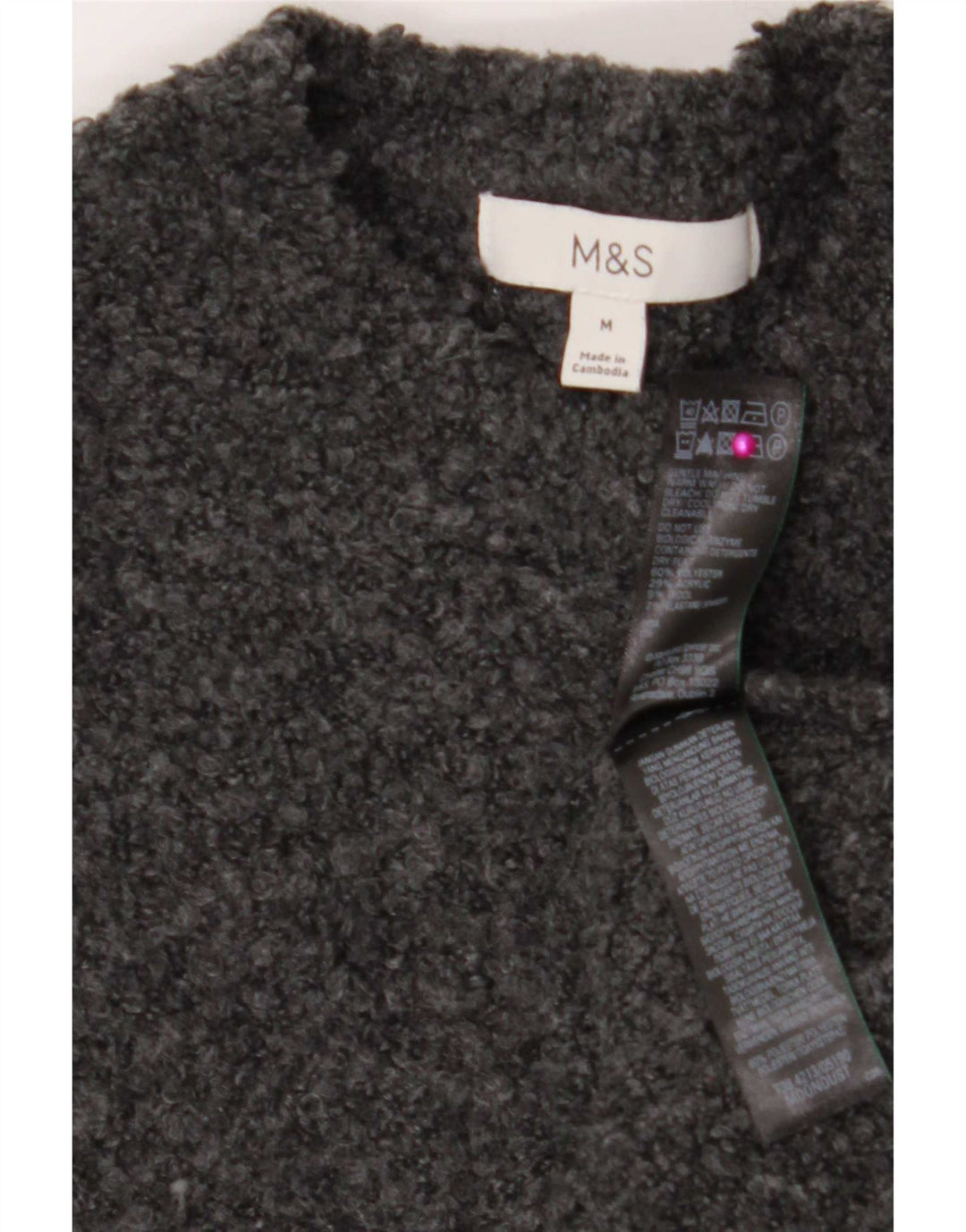 Pulover pentru femei Marks & Spencer cu decolteu rotund UK 14 Poliester mediu gri