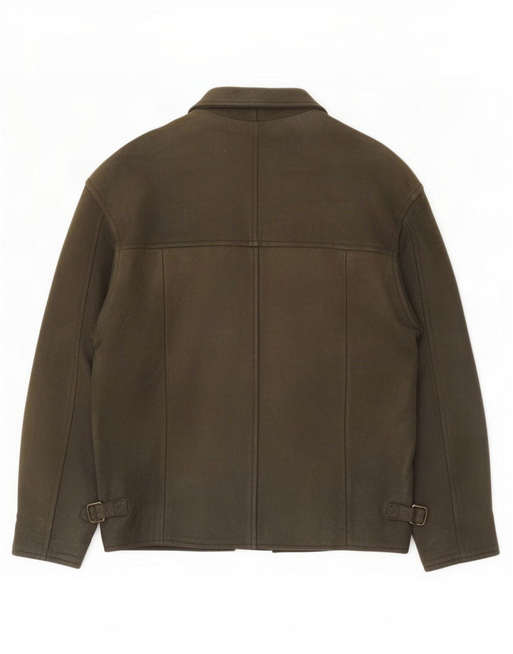 Jachetă de piele vintage pentru bărbați UK 38 Medium Khaki