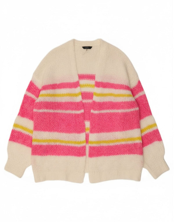 Pulover cardigan deschis pentru femei Joules UK 16, mare, alb, acrilic