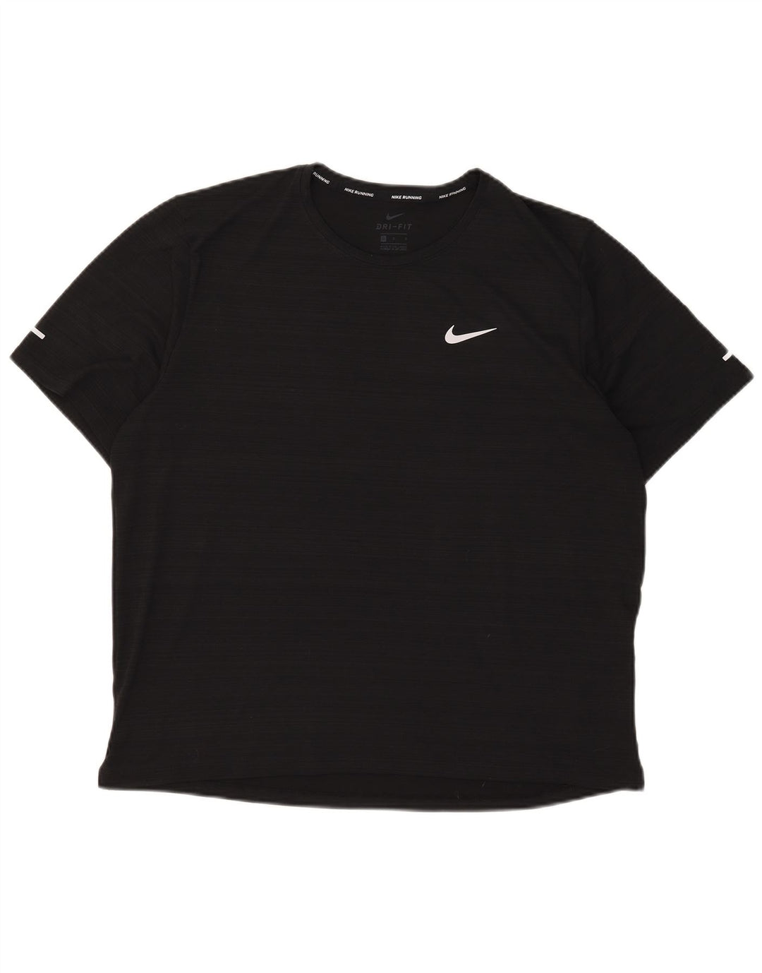 Tricou pentru bărbați Nike Dri Fit Top mare, negru, poliester cu dungi