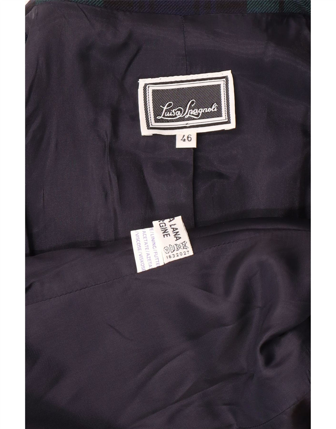 LUISA SPAGNOLI Jachetă Blazer Femei IT 46 Large Green Plaid Classic