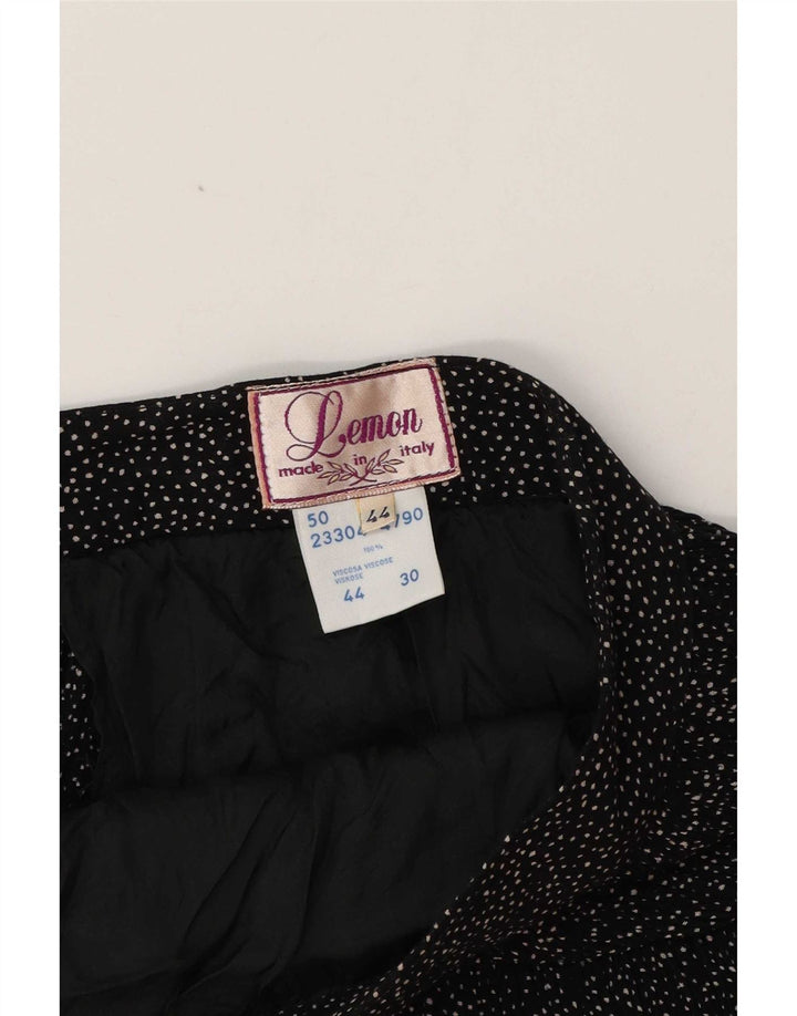 Fusta midi pentru femei Lemon IT 44 Medium W30 Viscoză cu pete negre