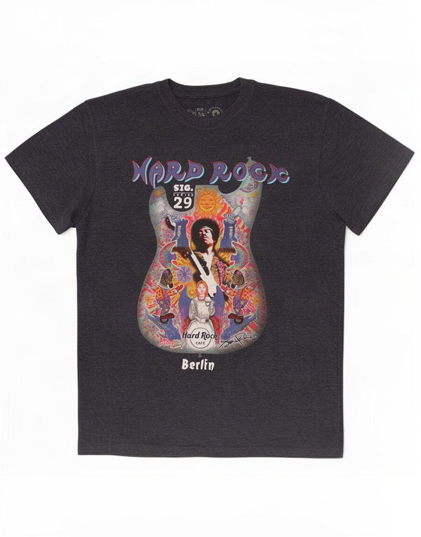 Tricou grafic Barlin pentru bărbați Hard Rock Cafe Top mare, albastru marin, pete