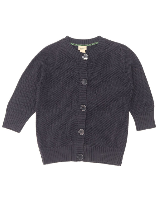 Pulover cardigan cu mâneci 3/4 pentru femei L.L.Bean UK 14, bumbac mediu albastru bleumarin