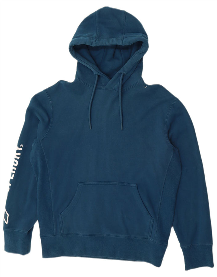 SUPERDRY Pulover cu glugă cu grafic pentru bărbați, bumbac mic, albastru