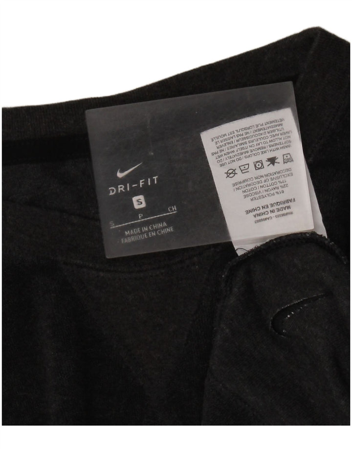 Crop Top Dri Fit Nike pentru femei cu mânecă lungă UK 10 Poliester negru mic